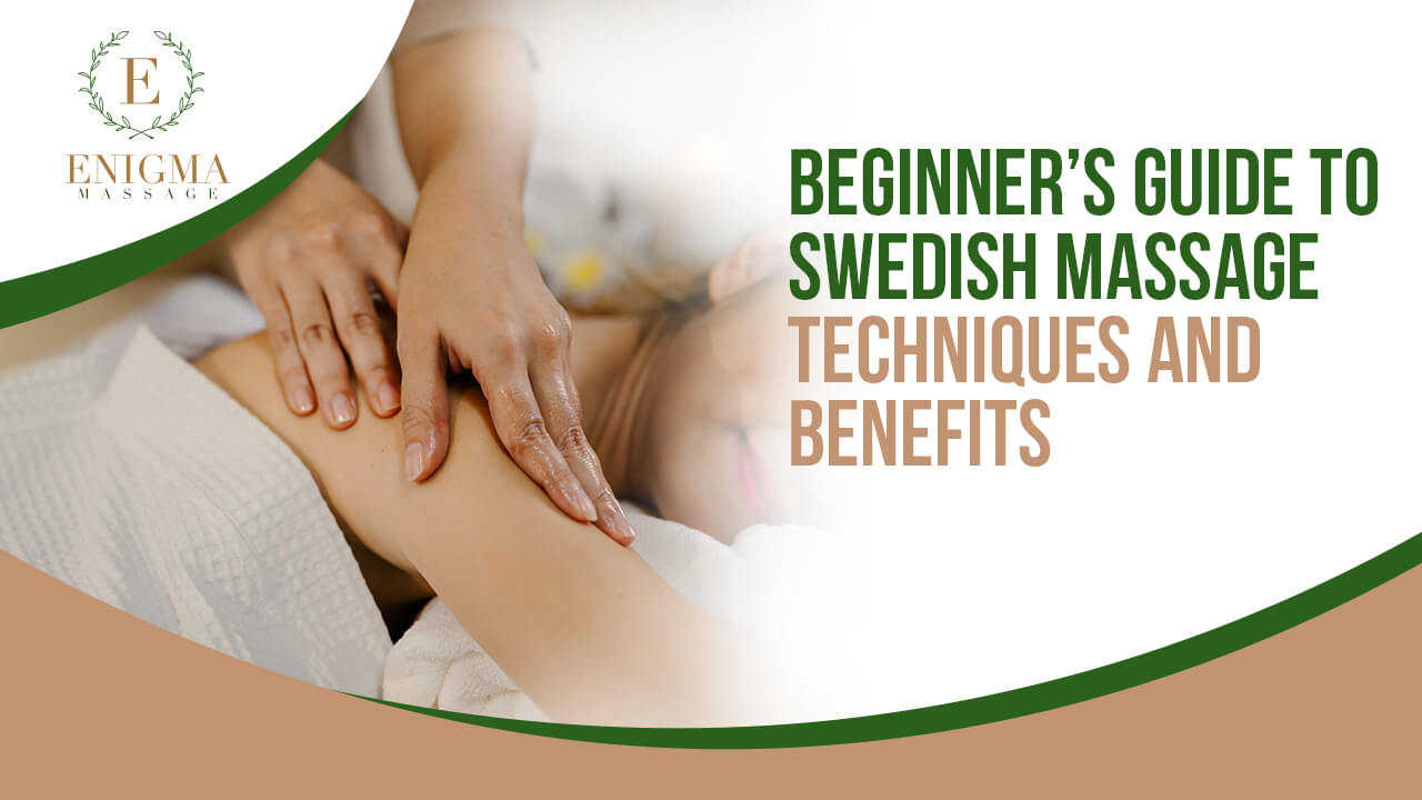 Swedish massage therapist performing long, gentle effleurage strokes to promote relaxation and improve circulation