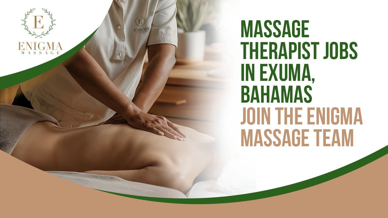Massage therapist providing a professional massage in Exuma, Bahamas